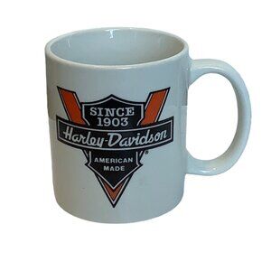Vtg Harley-Davidson Ceramic Mug White With Logo Design 3.75” Since 1903 American